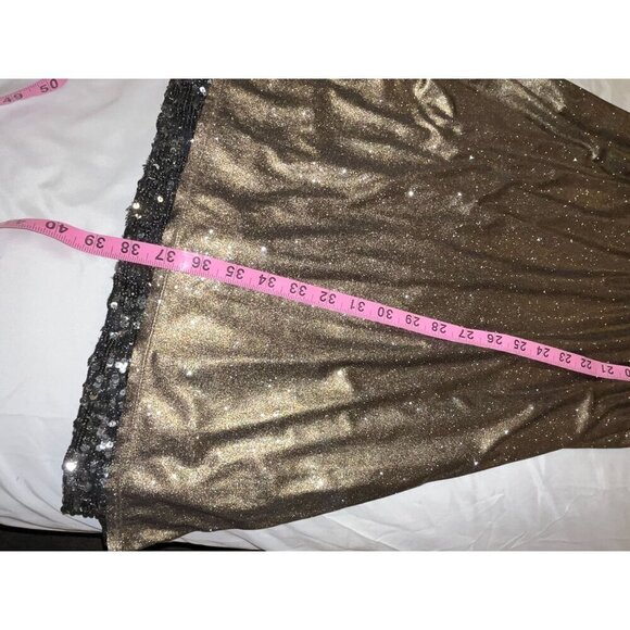 Alice + Olivia Estelle Gold Shimmer Sequin Dress Medium - Picture 8 of 10